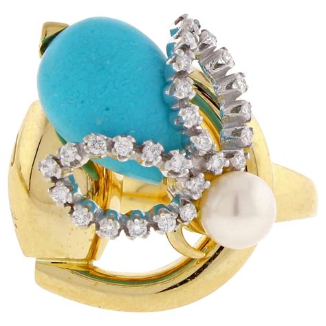 gucci ladies pearl ring|gucci turquoise ring.